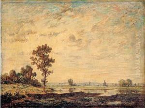 Paysage De Marais Parseme D'arbres by Theodore Rousseau