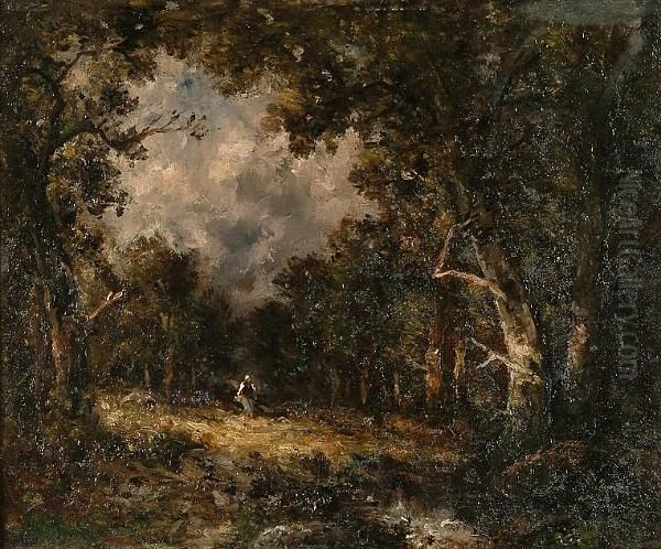A Figure Walking Across A Clearing - view 1
