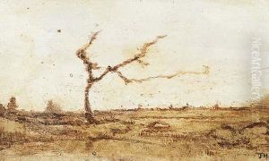 Plaine Aux Abords De La Foret De Fontainebleau by Theodore Rousseau
