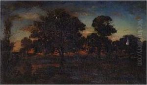 Coucher De Soleil by Theodore Rousseau