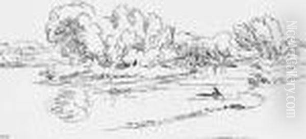Pecheur Dans Un Paysage - view 1