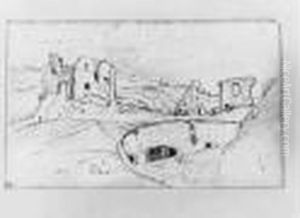 Paysage, Chteau Gaillard by Theodore Rousseau