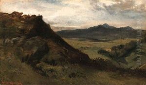 Vue De Montagne, Auvergne by Theodore Rousseau