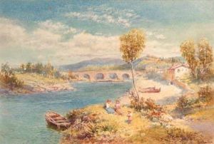 Figures Resting Beside A River, On The Island Of Zante, The Ionianislands