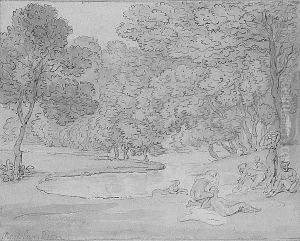 Nymphs Bathing by Thomas Rowlandson