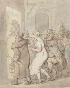 At The Watch Tower by Thomas Rowlandson