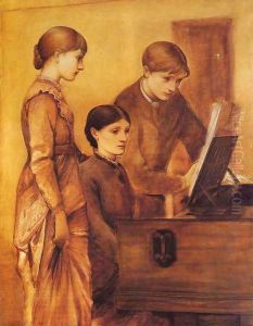 Portrait Group Of Artist's Family: Lady Burne Jones With Her Son Philip And Daughter MargaretPortrait Group Of Artist's Family: Lady Burne Jones With Her Son Philip And Daughter Margaret by Sir Edward Coley Burne-Jones