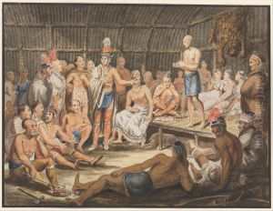 Exhibition of Indian Tribal Ceremonies at the Olympic Theater, Philadelphia by John Lewis Krimmel
