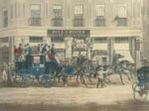 The Duke Of Beaufort's Coach Starting From The Bull And Mouth by William Joseph Shayer