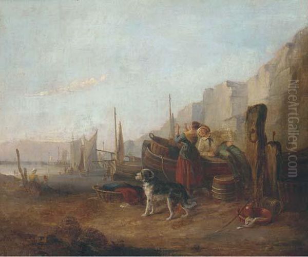 Fisherfolk On A Beach - view 1