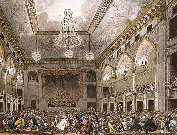 Pantheon Masquerade from Ackermanns Microcosm of London, engraved by John Bluck fl.1791-1831 published 1800 - view 1