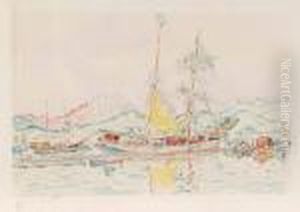 Voiliers A Ajaccio by Paul Signac
