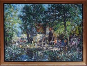 View Of A Farmyard by John Falconar Slater