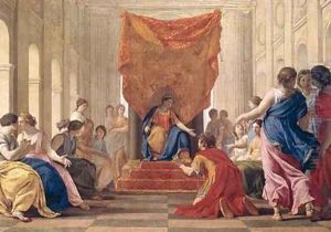 Poliphilus Kneeling before Queen Eleuterylida by Eustache Le Sueur