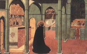 St Thomas Inspired by the Dove of the Holy Ghost 1423 by Stefano Di Giovanni Sassetta