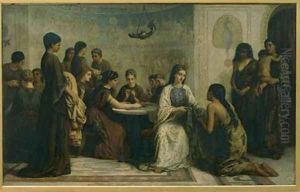 A Dorcas Meeting in the 6th Century 1873-77 by Edwin Longsden Long