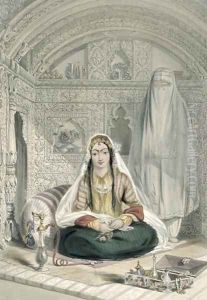 Ladies of Caubul in their In and Out-of-Door Costume, plate 24 from Scenery, Inhabitants and Costumes of Afghanistan, engraved by Walker, 1848 Ladies of Caubul in their In and Out-of-Door Costume, plate 24 from Scenery, Inhabitants and Costumes of Afghanistan, engraved by Walker, 1848