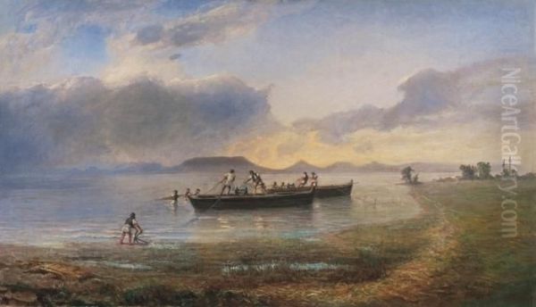 Fishermen By The Lake Balaton - view 1