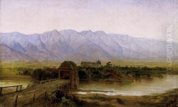 Town In Upper Hungary With The Tatra Mountains In The Background - view 1