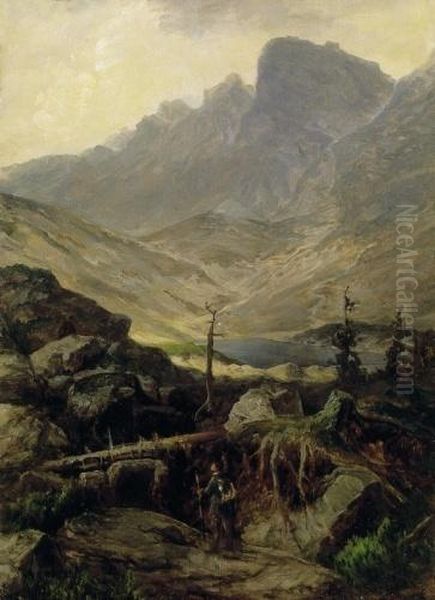 Meeting Of Hunters In The Mountains - view 1