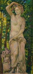 Sculpture, Nu Drape Dans Le Parc by Theo van Rysselberghe