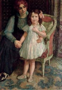 Portrait De Madame Goldner-max Et Sa Fille Juliette