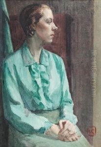 Halfportret Van Een Dame by Theo van Rysselberghe