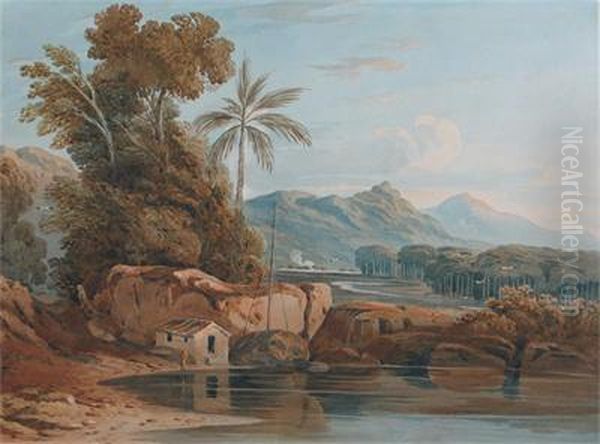 River Landscape In Portugal, Possibly Near Linares - view 1