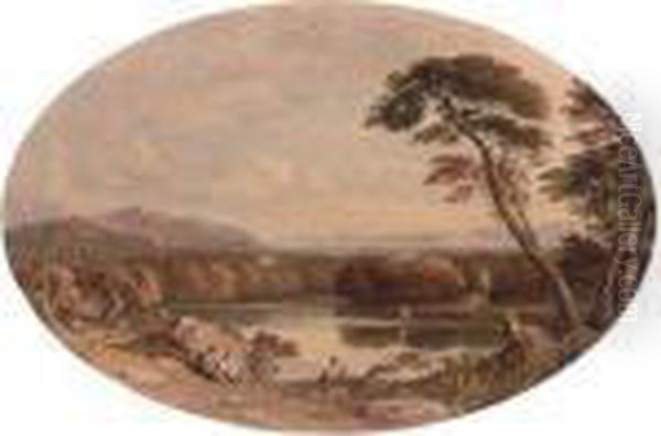 Romantic Landscape With Figures In The Foreground - view 1