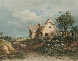 A Thatched Cottage by John Varley