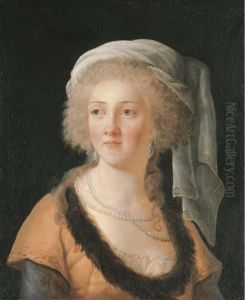 Portrait Of A Lady, Bust-length,
In A Fur-lined Orange Dress, With A Pearl Necklace And A White Turban Portrait Of A Lady, Bust-length,
In A Fur-lined Orange Dress, With A Pearl Necklace And A White Turban