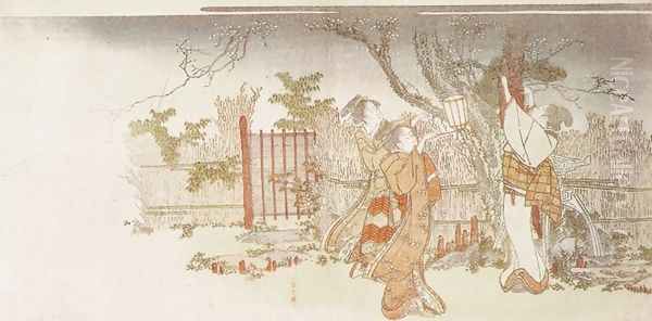 Girls Picking Plum Blossoms - view 1