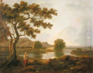 River Scene with a Farmhouse