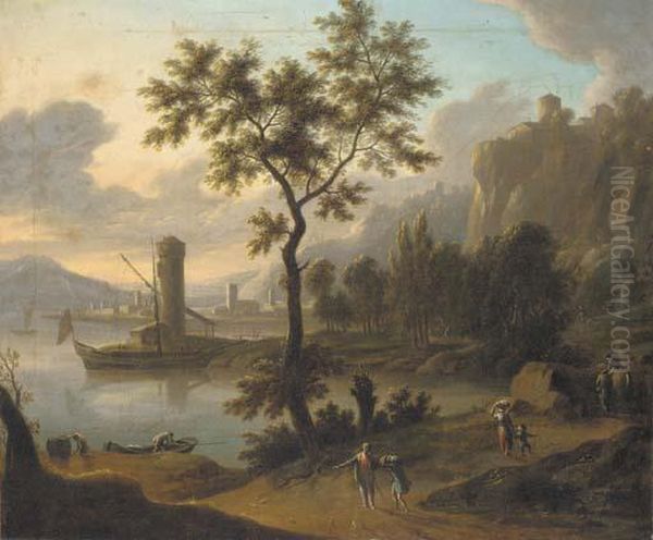 A Coastal Landscape With Travellers On A Path - view 1