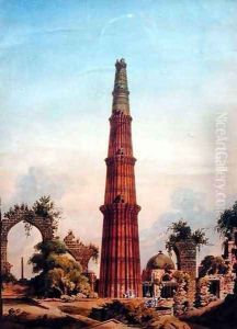 Qutb Minar, Delhi, c.1815 by J. Smith