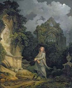 Visitor to a Moonlit Churchyard 1790