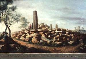 Ancient Temple at Agrigentum by Luigi Mayer