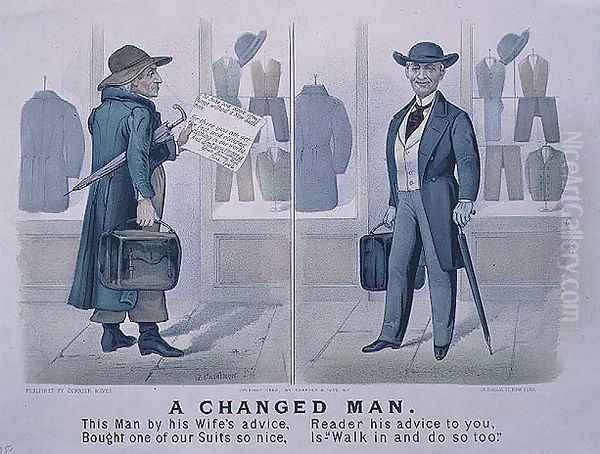 A Changed Man, advertisement for a clothes shop 1880 - view 1