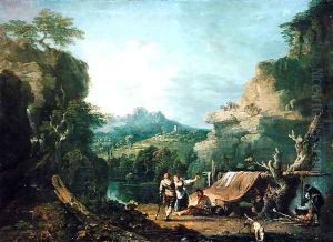 Landscape with Banditti Round a Tent, 1752 by Richard Wilson