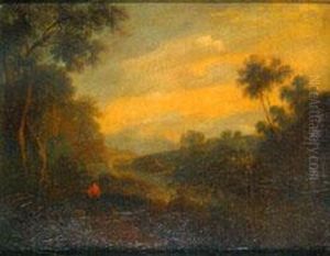 Sunset Over The River by Richard Wilson