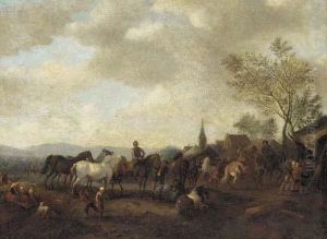 A Horse Fair by Pieter Wouwermans or Wouwerman