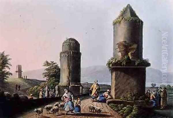 Monuments Near Tortosa in Syria from Views in the Ottoman Dominions 1810 - view 1