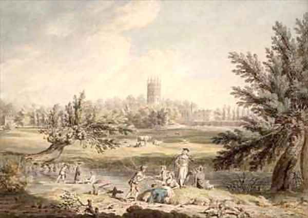 Magdalen College Oxford View from Cherwell Looking North West - view 1