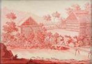 Scene Pittoresque Au Bord D'une Riviere by Marie-Alexandre Adolphe