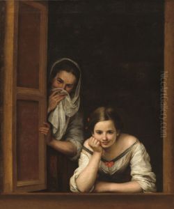 A Girl and her Duenna 1670 by Bartolome Esteban Murillo