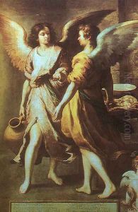 Angels' Kitchen (detail) 1646 by Bartolome Esteban Murillo