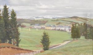 Juralandschaft Im Vorfruhling Mit Einem Stadtchen by William - Victor Aubert
