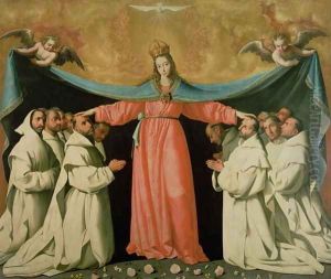 Virgin of the Misericordia Sheltering the Carthusians, c.1629 by Francisco De Zurbaran
