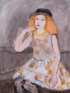 Portrait Of A Seated Girl by Annie Baird