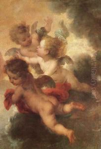 The Two Trinities (detail of angels) by Bartolome Esteban Murillo